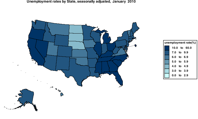 Jan State unemployment rate map